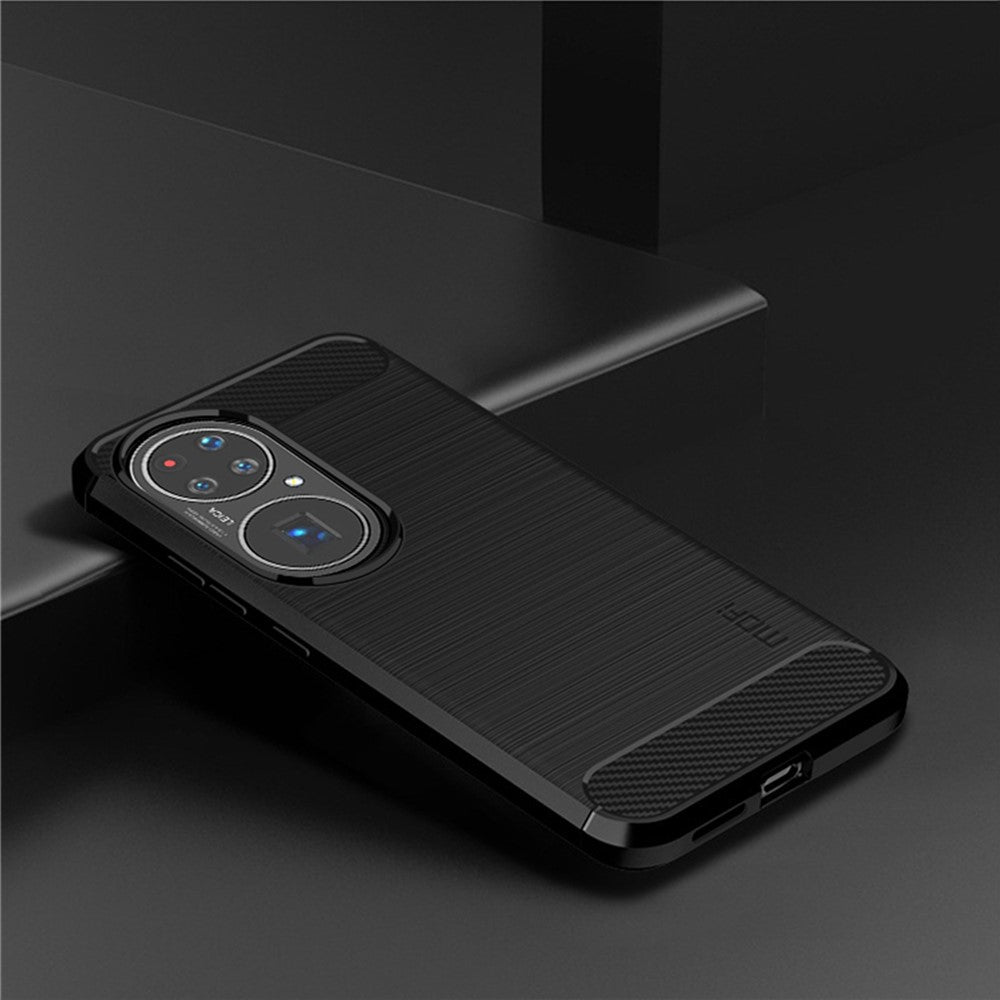 MOFI borstad design kolfiber mjukt TPU-skal för Huawei P50 Pro