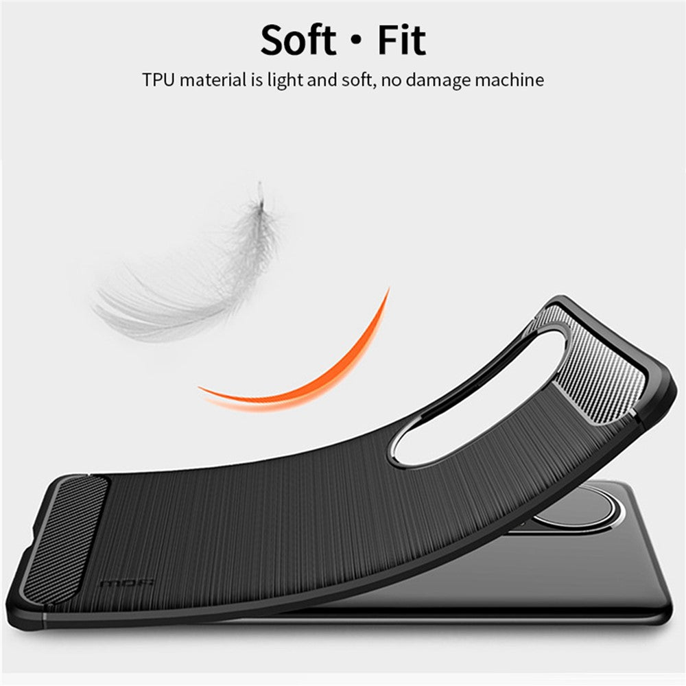MOFI borstad design kolfiber mjukt TPU-skal för Huawei P50 Pro