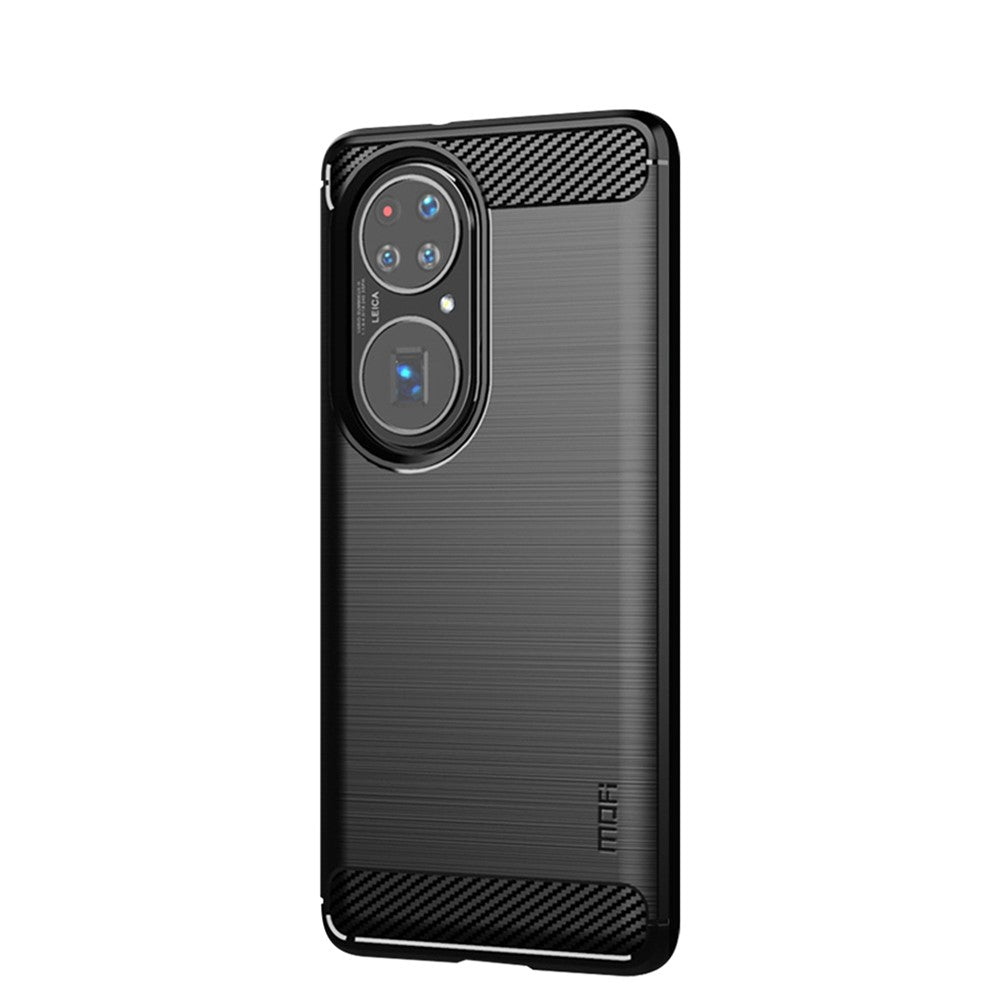 MOFI borstad design kolfiber mjukt TPU-skal för Huawei P50 Pro