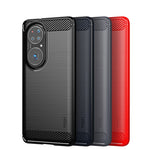 MOFI borstad design kolfiber mjukt TPU-skal för Huawei P50 Pro