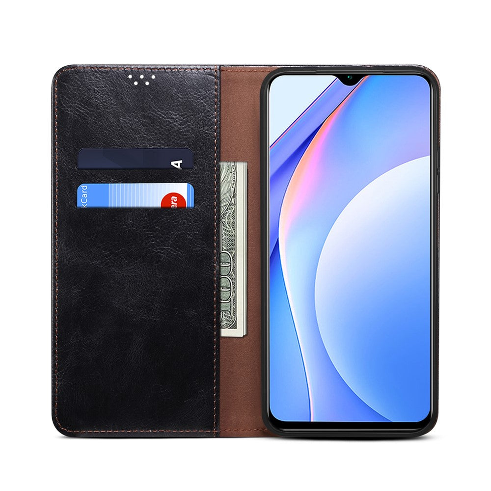 Waxy Crazy Horse Texture Leather Full Protection Wallet Stand Phone Case for Huawei P50 Pro