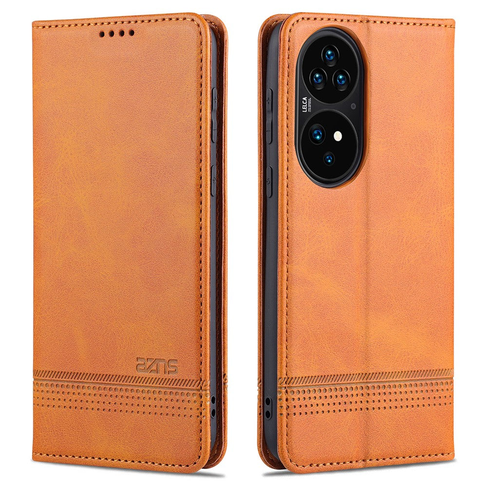 AZNS PU-läderfodral i stötsäkert, magnetiskt flip-fodral med stativ för Huawei P50 Pro