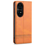 AZNS PU-läderfodral i stötsäkert, magnetiskt flip-fodral med stativ för Huawei P50 Pro