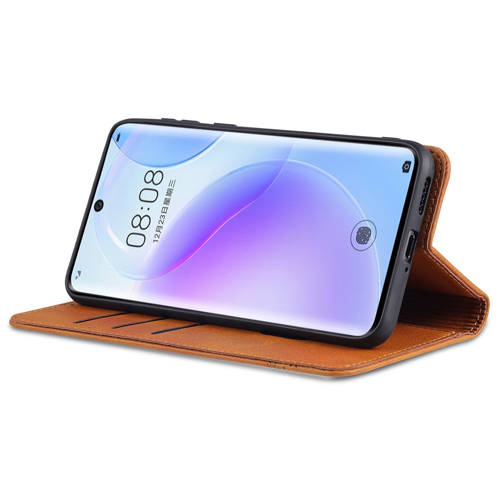 AZNS PU-läderfodral i stötsäkert, magnetiskt flip-fodral med stativ för Huawei P50 Pro