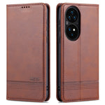 AZNS PU-läderfodral i stötsäkert, magnetiskt flip-fodral med stativ för Huawei P50 Pro