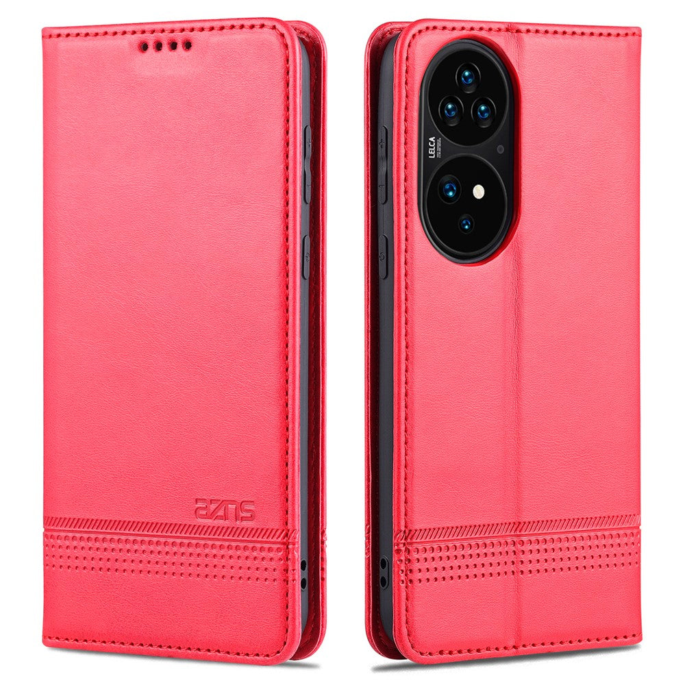 AZNS PU-läderfodral i stötsäkert, magnetiskt flip-fodral med stativ för Huawei P50 Pro