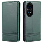 AZNS PU-läderfodral i stötsäkert, magnetiskt flip-fodral med stativ för Huawei P50 Pro