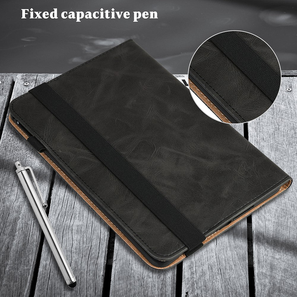 Solid Color Elastic Pen Strap Leather Tablet Cover with Stand Card Slots for Huawei MatePad 11 (2021)