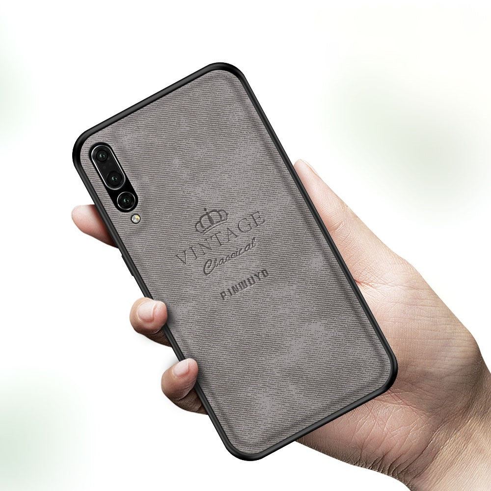 PINWUYO Heavy Duty TPU Edges Hard PC Back with PU Leather Rugged Shockproof Phone Case for Huawei P20 Pro