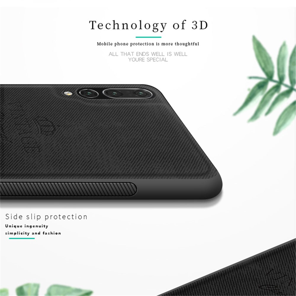 PINWUYO Heavy Duty TPU Edges Hard PC Back with PU Leather Rugged Shockproof Phone Case for Huawei P20 Pro