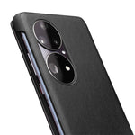 QIALINO Översta Lager Kohudläder mobilskal med Fönster för Huawei P50 Pro