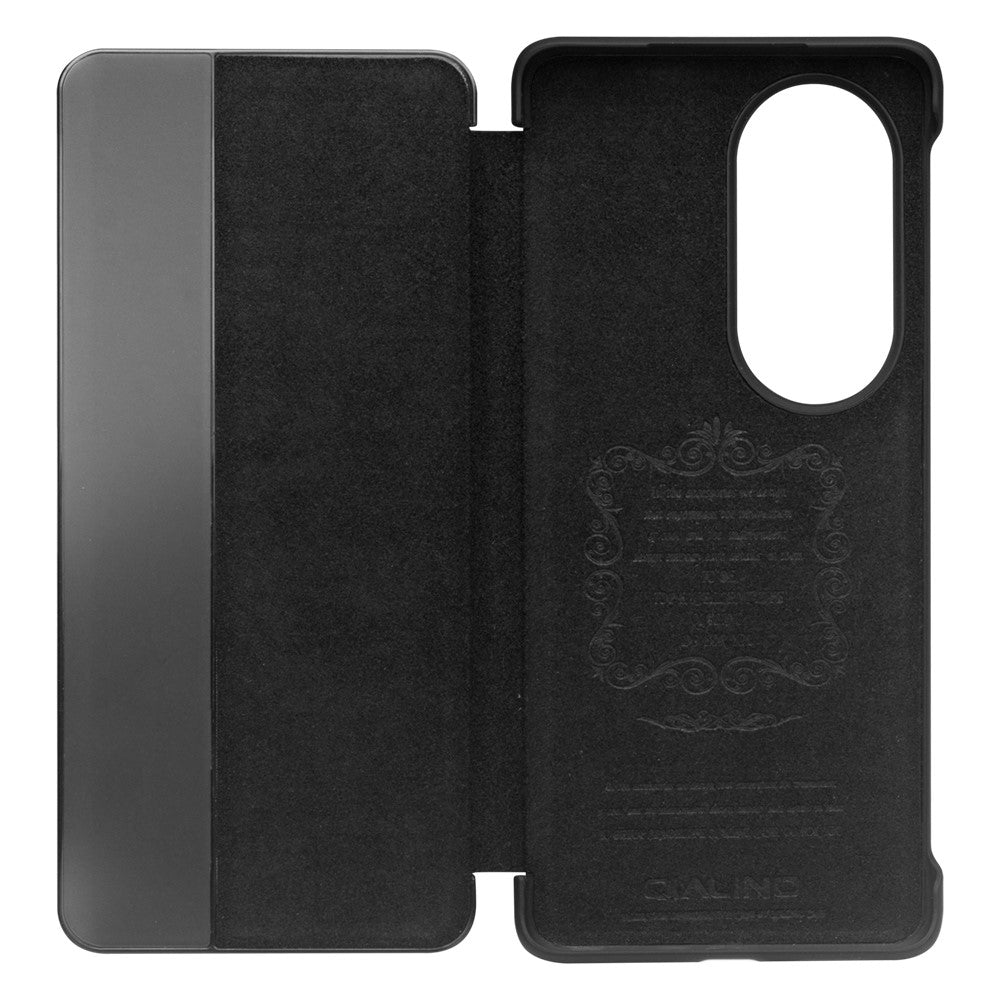 QIALINO View Window Design Top Layer Cowhide Leather Phone Case for Huawei P50