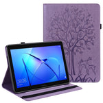 Tree and Deer Pattern Imprinted PU Leather Tablet Stand Cover Case with Card Slots for Huawei MediaPad T3 10