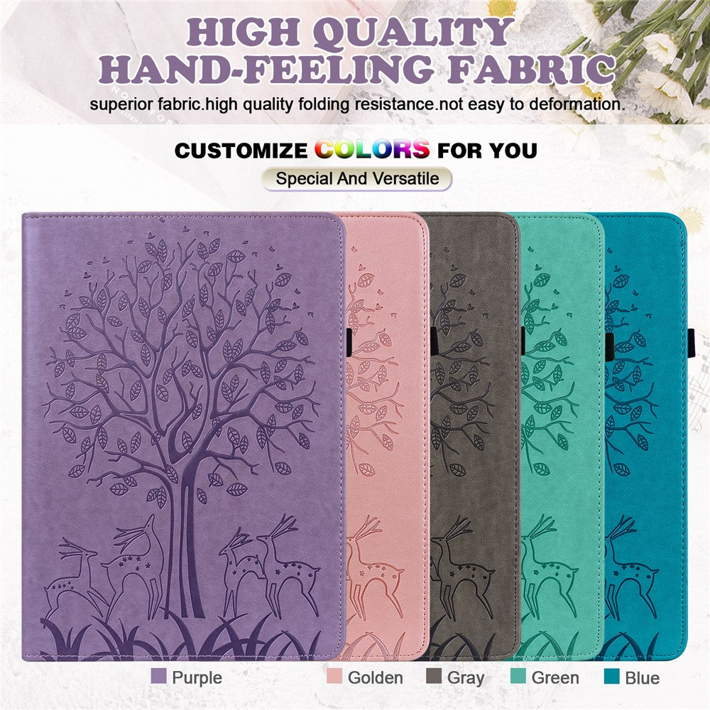 Tree and Deer Pattern Imprinted PU Leather Tablet Stand Cover Case with Card Slots for Huawei MediaPad T3 10