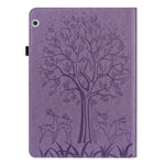 Tree and Deer Pattern Imprinted PU Leather Tablet Stand Cover Case with Card Slots for Huawei MediaPad T3 10