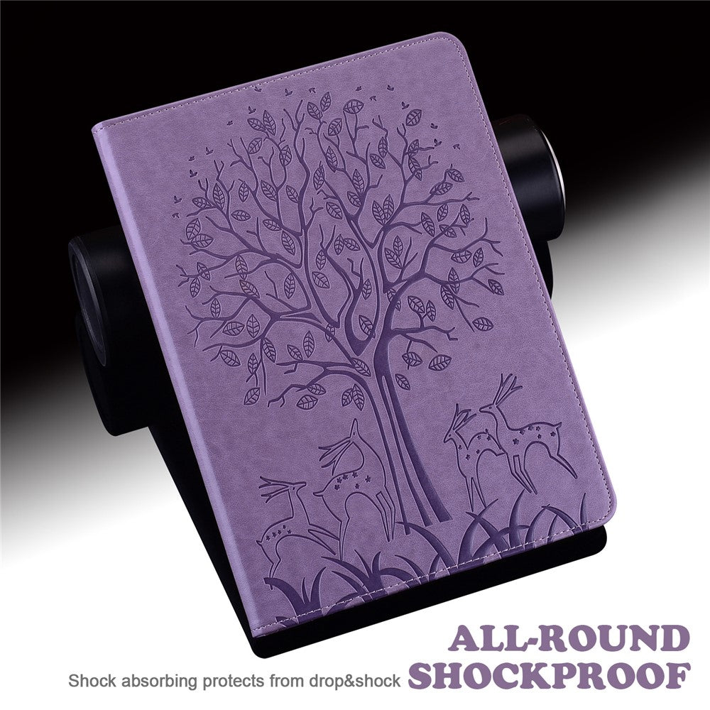 Tree and Deer Pattern Imprinted PU Leather Tablet Stand Cover Case with Card Slots for Huawei MediaPad T3 10