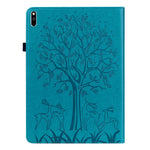 Imprinted Tree and Deer Stand Design Leather Case Shell with Card Slots for Huawei MatePad Pro 10.8 (2021)