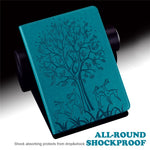 Imprinted Tree and Deer Stand Design Leather Case Shell with Card Slots for Huawei MatePad Pro 10.8 (2021)