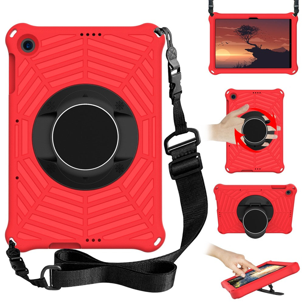 Spider Web Texture Kickstand EVA Case with Shoulder Strap for Huawei Enjoy Tablet 2 / MatePad T 10 9.7 inch / MatePad T 10S 10.1 inch
