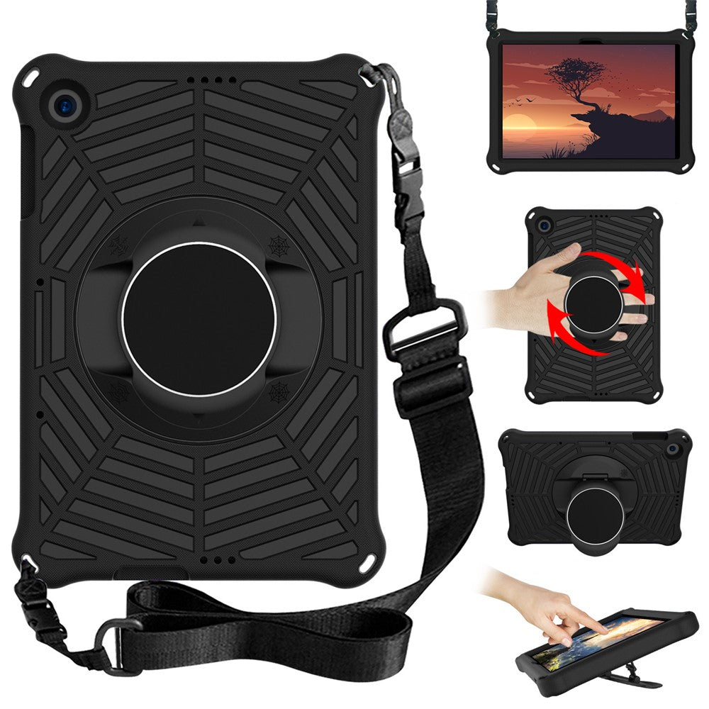 Spider Web Texture Kickstand EVA Case with Shoulder Strap for Huawei Enjoy Tablet 2 / MatePad T 10 9.7 inch / MatePad T 10S 10.1 inch