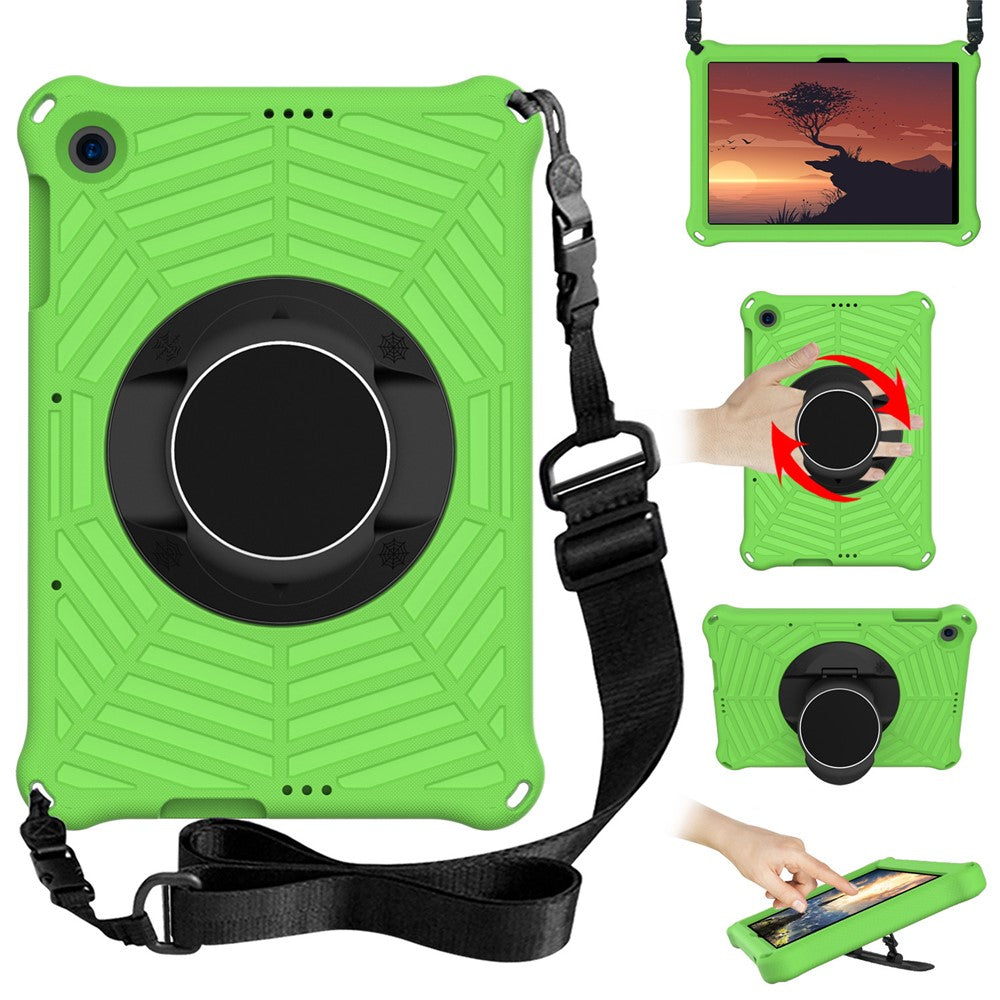 Spider Web Texture Kickstand EVA Case with Shoulder Strap for Huawei Enjoy Tablet 2 / MatePad T 10 9.7 inch / MatePad T 10S 10.1 inch