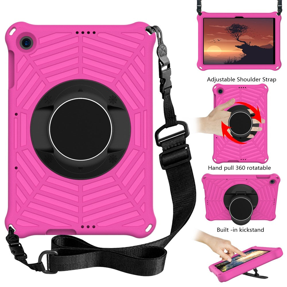 Spider Web Texture Kickstand EVA Case with Shoulder Strap for Huawei Enjoy Tablet 2 / MatePad T 10 9.7 inch / MatePad T 10S 10.1 inch