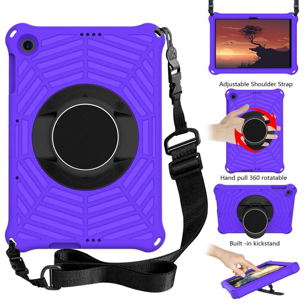 Spider Web Texture Kickstand EVA Case with Shoulder Strap for Huawei Enjoy Tablet 2 / MatePad T 10 9.7 inch / MatePad T 10S 10.1 inch