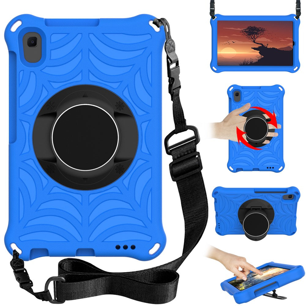 Stylish Spider Web Texture Kickstand EVA Case with Shoulder Strap for Huawei MatePad T8 2020 (8.0 inch)