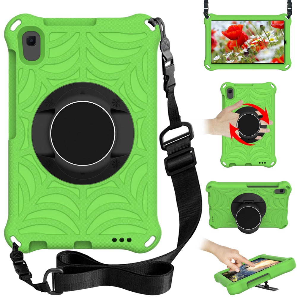 Stylish Spider Web Texture Kickstand EVA Case with Shoulder Strap for Huawei MatePad T8 2020 (8.0 inch)