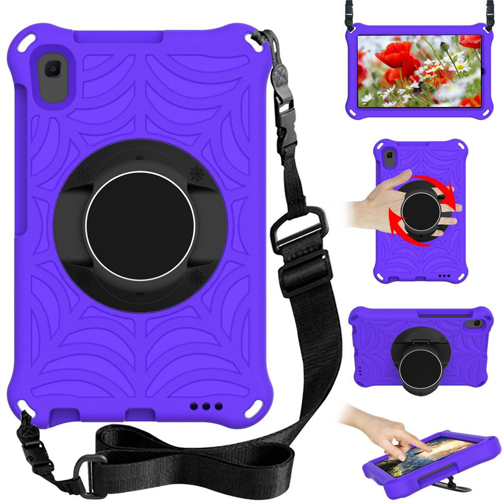 Stylish Spider Web Texture Kickstand EVA Case with Shoulder Strap for Huawei MatePad T8 2020 (8.0 inch)