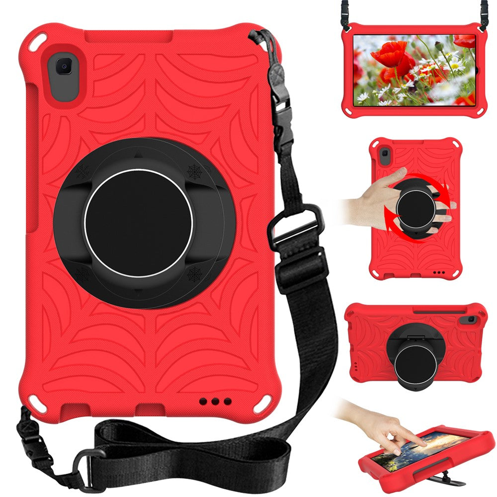 Stylish Spider Web Texture Kickstand EVA Case with Shoulder Strap for Huawei MatePad T8 2020 (8.0 inch)