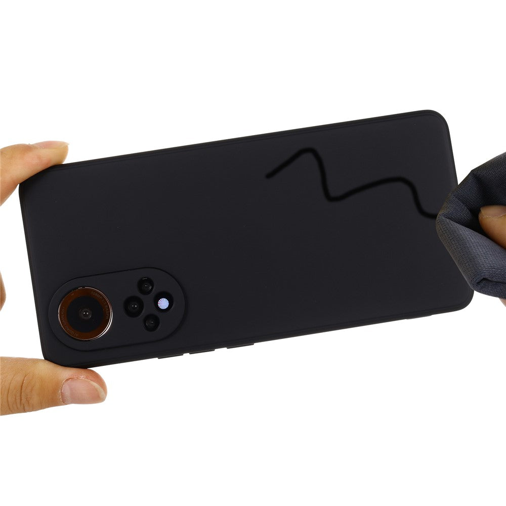 Soft Liquid Silicone Anti-Scratch Microfiber Lining Protective Case with Strap for Huawei nova 9 / Honor 50