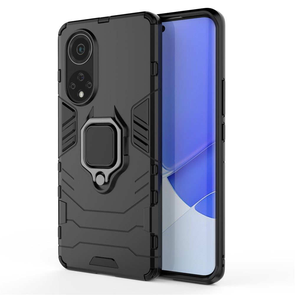 Dual-Layer Soft Flexible TPU + Hard PC Anti-Slip Protective Phone Case with Kickstand for Huawei nova 9