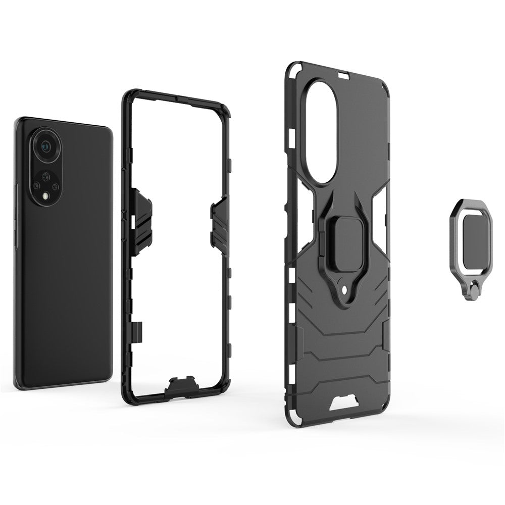 Dual-Layer Soft Flexible TPU + Hard PC Anti-Slip Protective Phone Case with Kickstand for Huawei nova 9