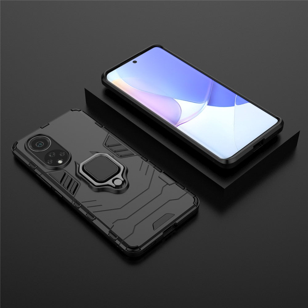 Dual-Layer Soft Flexible TPU + Hard PC Anti-Slip Protective Phone Case with Kickstand for Huawei nova 9