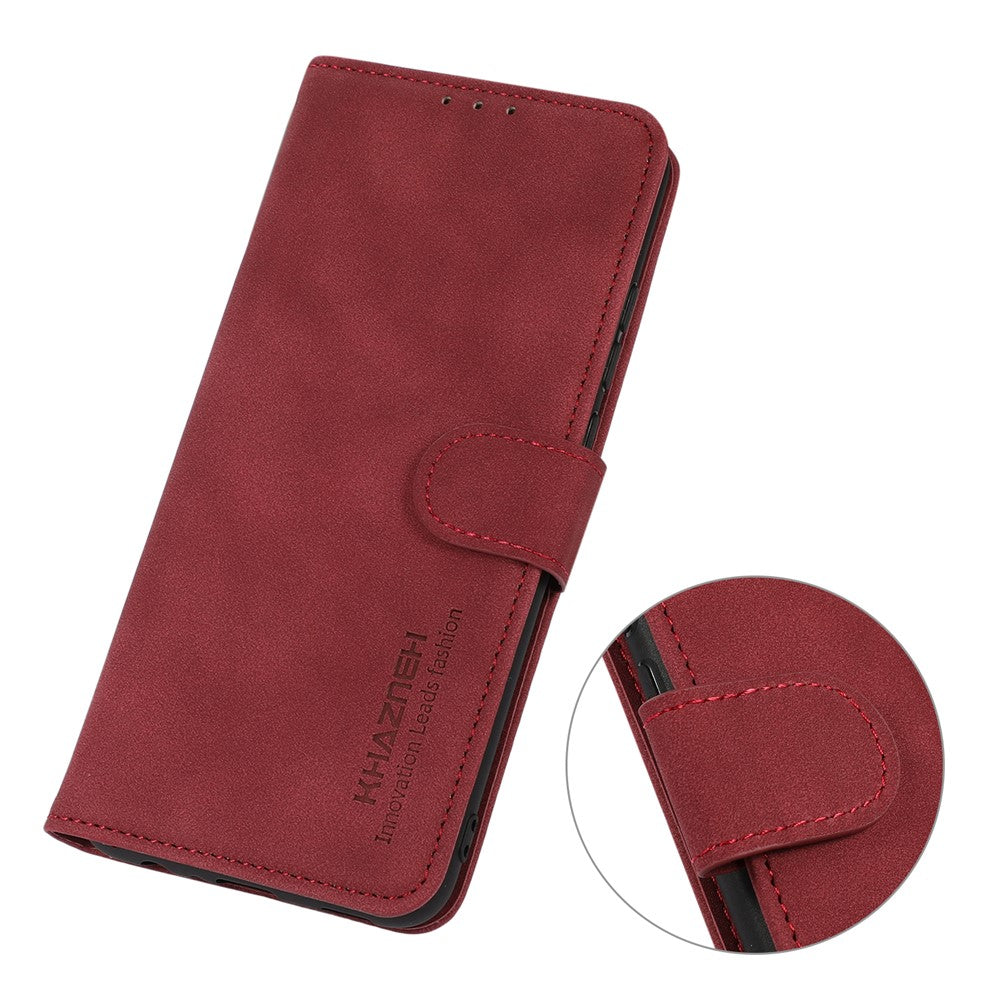 KHAZNEH Textured Anti-drop PU Leather Phone Cover Stand Wallet Case for Huawei nova 9