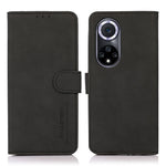 KHAZNEH Textured Anti-drop PU Leather Phone Cover Stand Wallet Case for Huawei nova 9