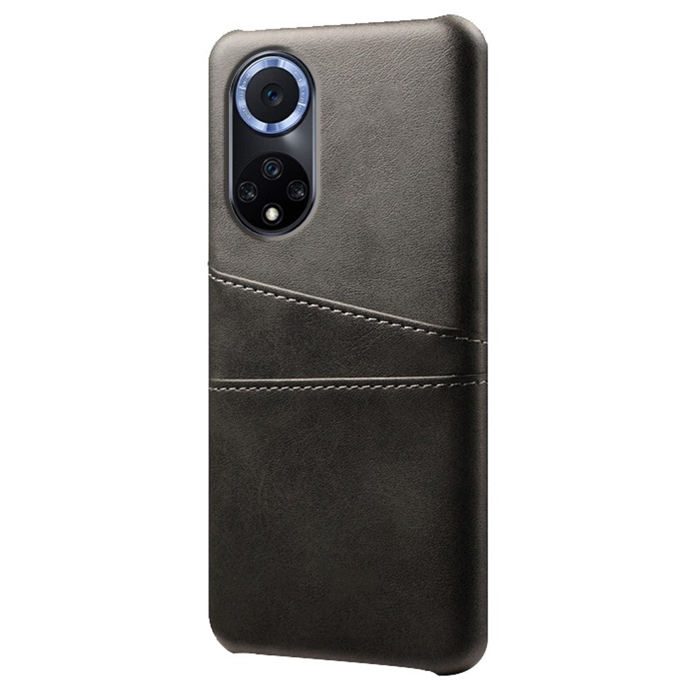 Dual Card Slots Design Phone Cover PU Leather + PC Hard Case for Huawei nova 9 / Honor 50