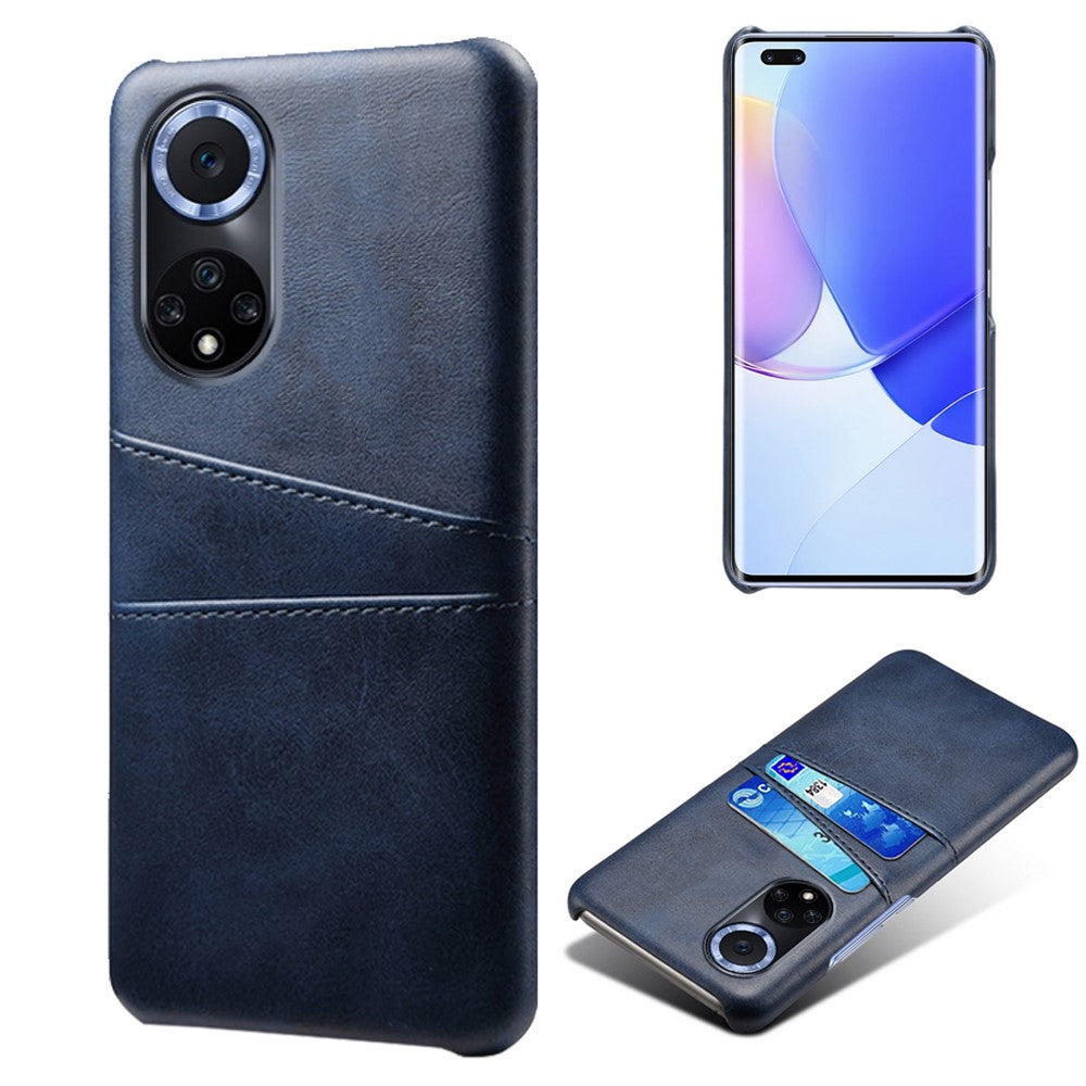 Dual Card Slots Design Phone Cover PU Leather + PC Hard Case for Huawei nova 9 / Honor 50