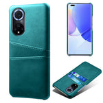 Dual Card Slots Design Phone Cover PU Leather + PC Hard Case for Huawei nova 9 / Honor 50