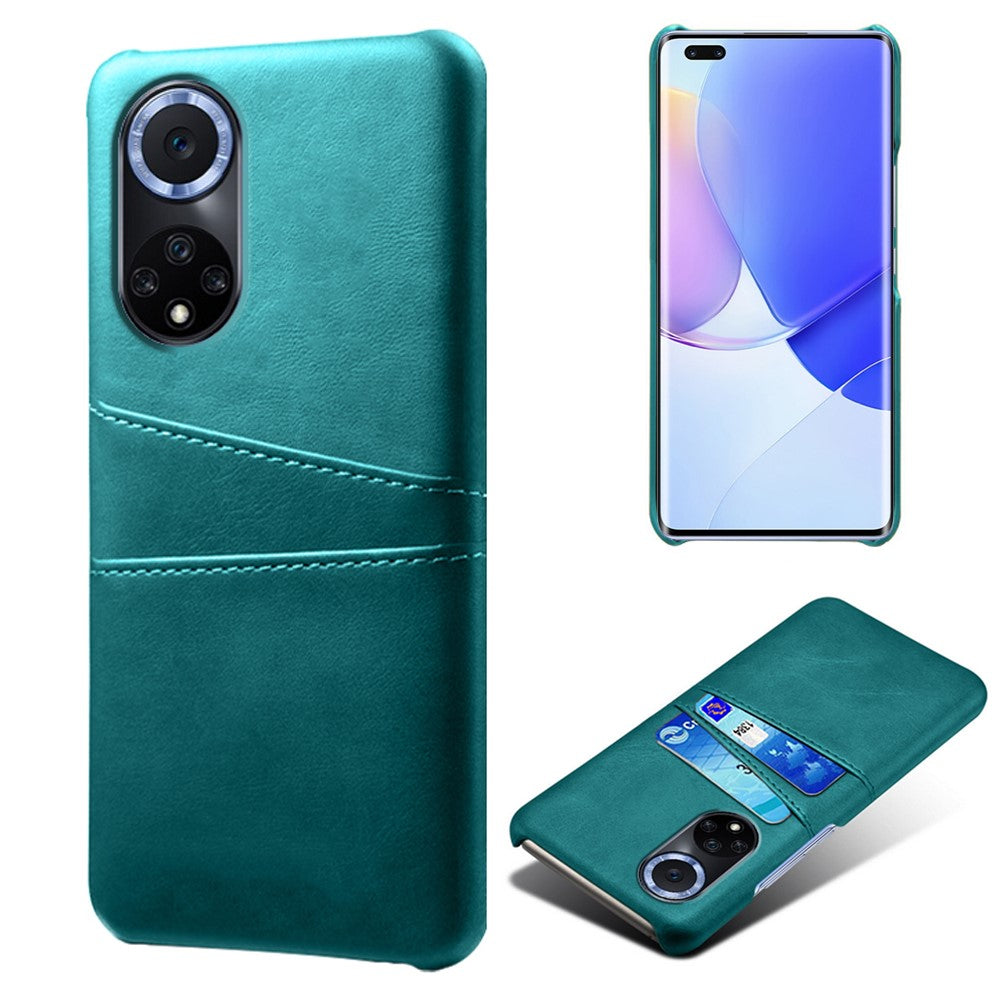 Dual Card Slots Design Phone Cover PU Leather + PC Hard Case for Huawei nova 9 / Honor 50