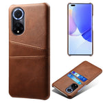 Dual Card Slots Design Phone Cover PU Leather + PC Hard Case for Huawei nova 9 / Honor 50