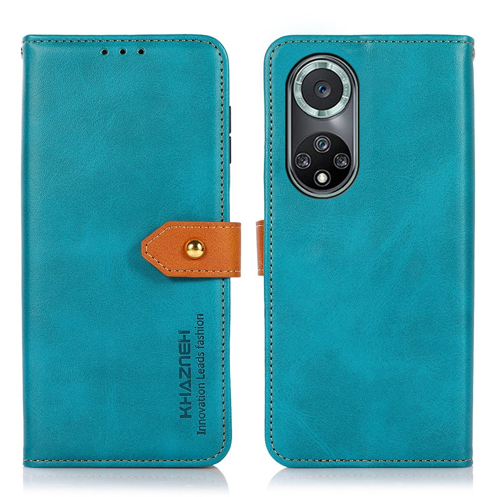 KHAZNEH Magnetic Golden Clasp Wallet Stand Leather Cover Inner TPU Phone Case for Huawei nova 9 Pro