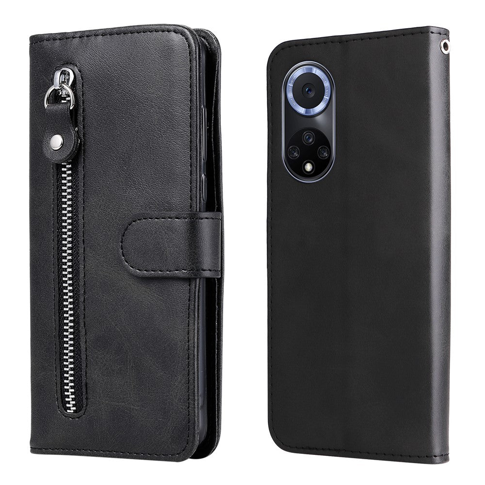 PU Leather Phone Case All-Inclusive Case with Zipper Pocket Design Wallet and Stand for Huawei nova 9/Honor 50