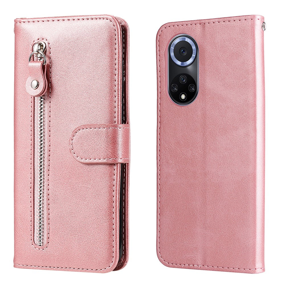 PU Leather Phone Case All-Inclusive Case with Zipper Pocket Design Wallet and Stand for Huawei nova 9/Honor 50