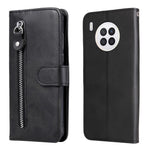 Zippered Pocket PU Leather Case Wallet Stand Design Phone Case for Huawei nova 8i/Honor 50 Lite