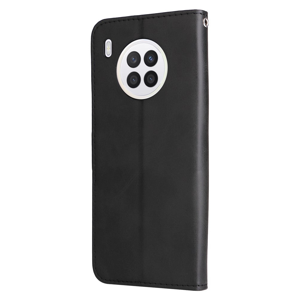 Zippered Pocket PU Leather Case Wallet Stand Design Phone Case for Huawei nova 8i/Honor 50 Lite