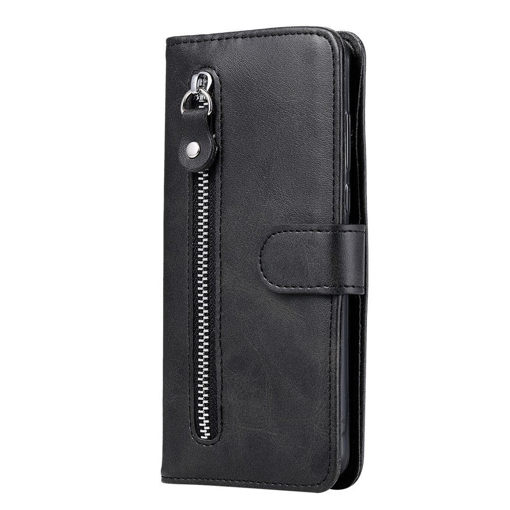 Zippered Pocket PU Leather Case Wallet Stand Design Phone Case for Huawei nova 8i/Honor 50 Lite