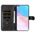 Zippered Pocket PU Leather Case Wallet Stand Design Phone Case for Huawei nova 8i/Honor 50 Lite