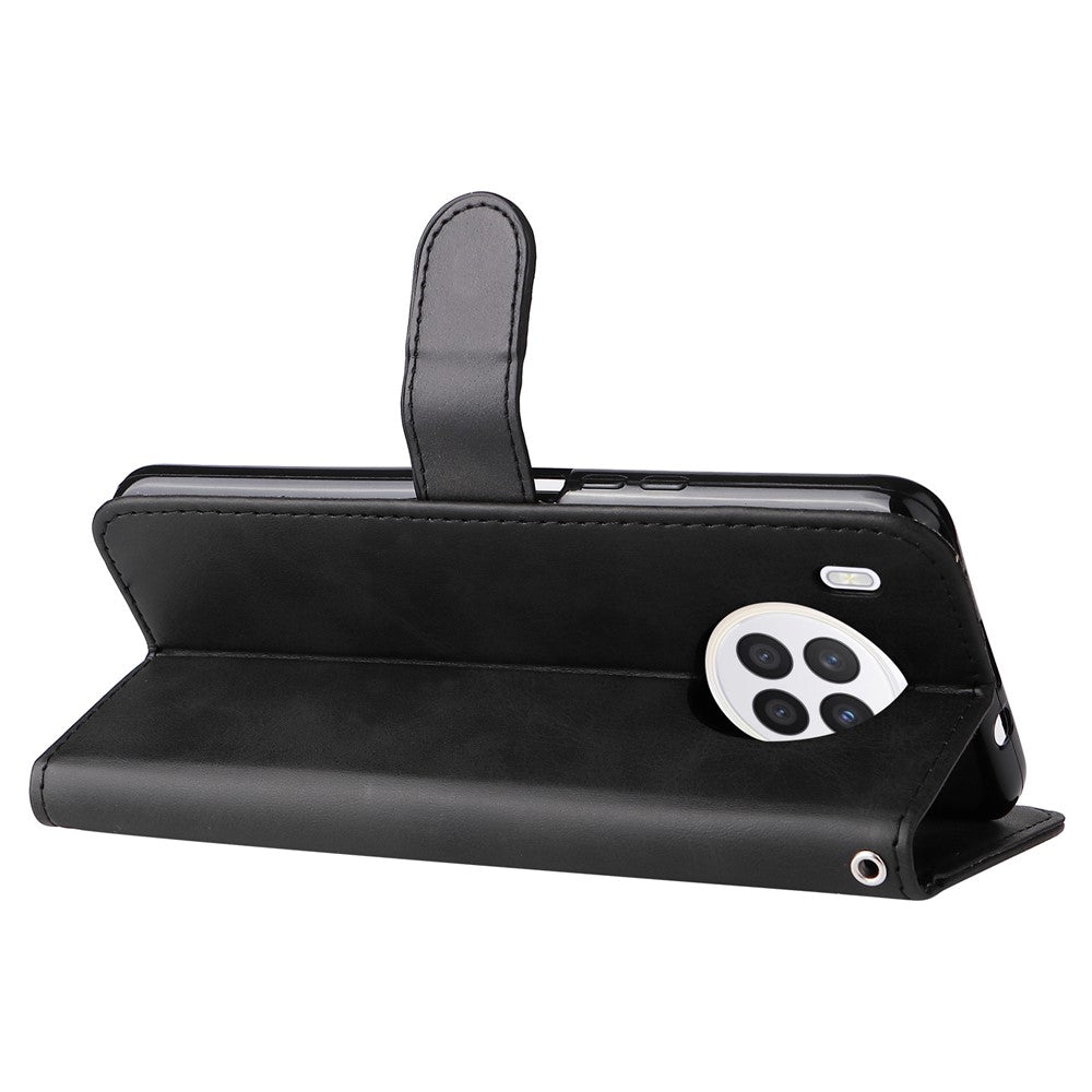 Zippered Pocket PU Leather Case Wallet Stand Design Phone Case for Huawei nova 8i/Honor 50 Lite